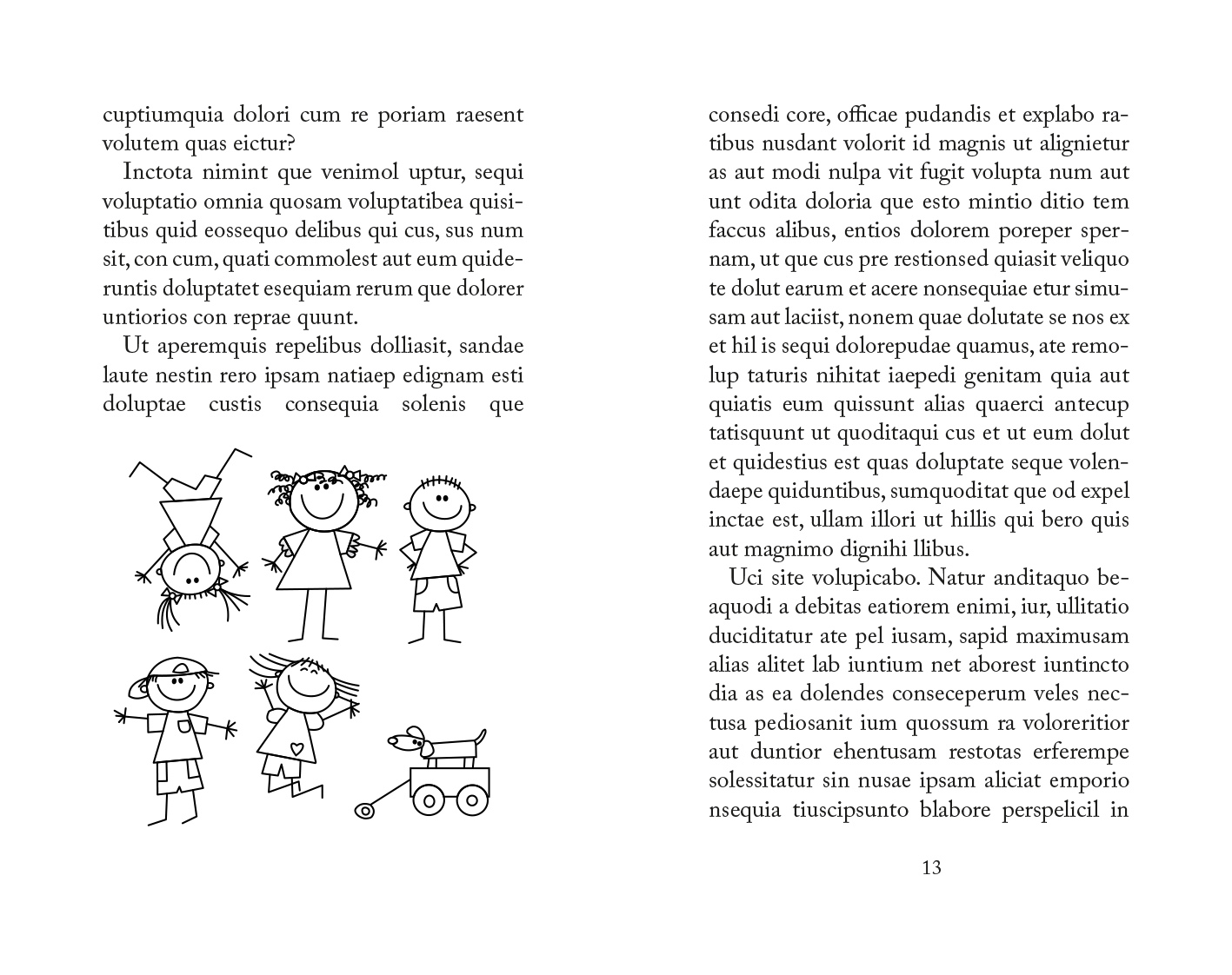 Ejemplo detalle diseño fuente libro infantil variante clásico