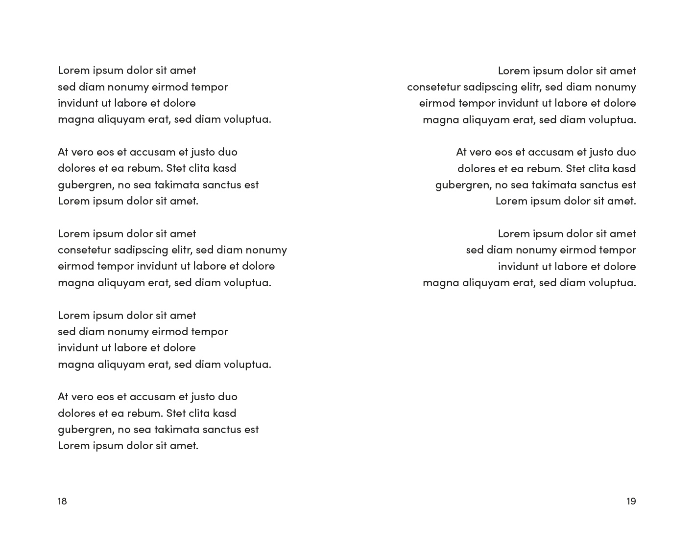 Ejemplo diseño doble página poesía moderna variante sencilla