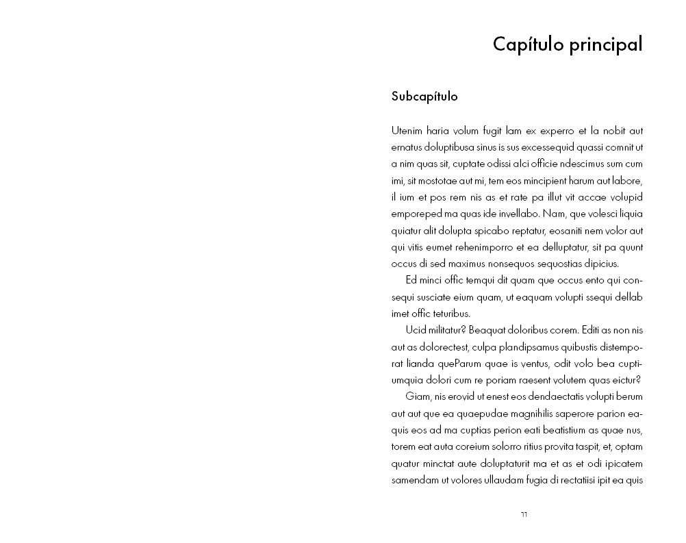 Ejemplo de capítulo guía de estilo variante minimalista clásica